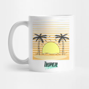 TROPICAL Vacation Paradise Sunset Palm Trees Mug